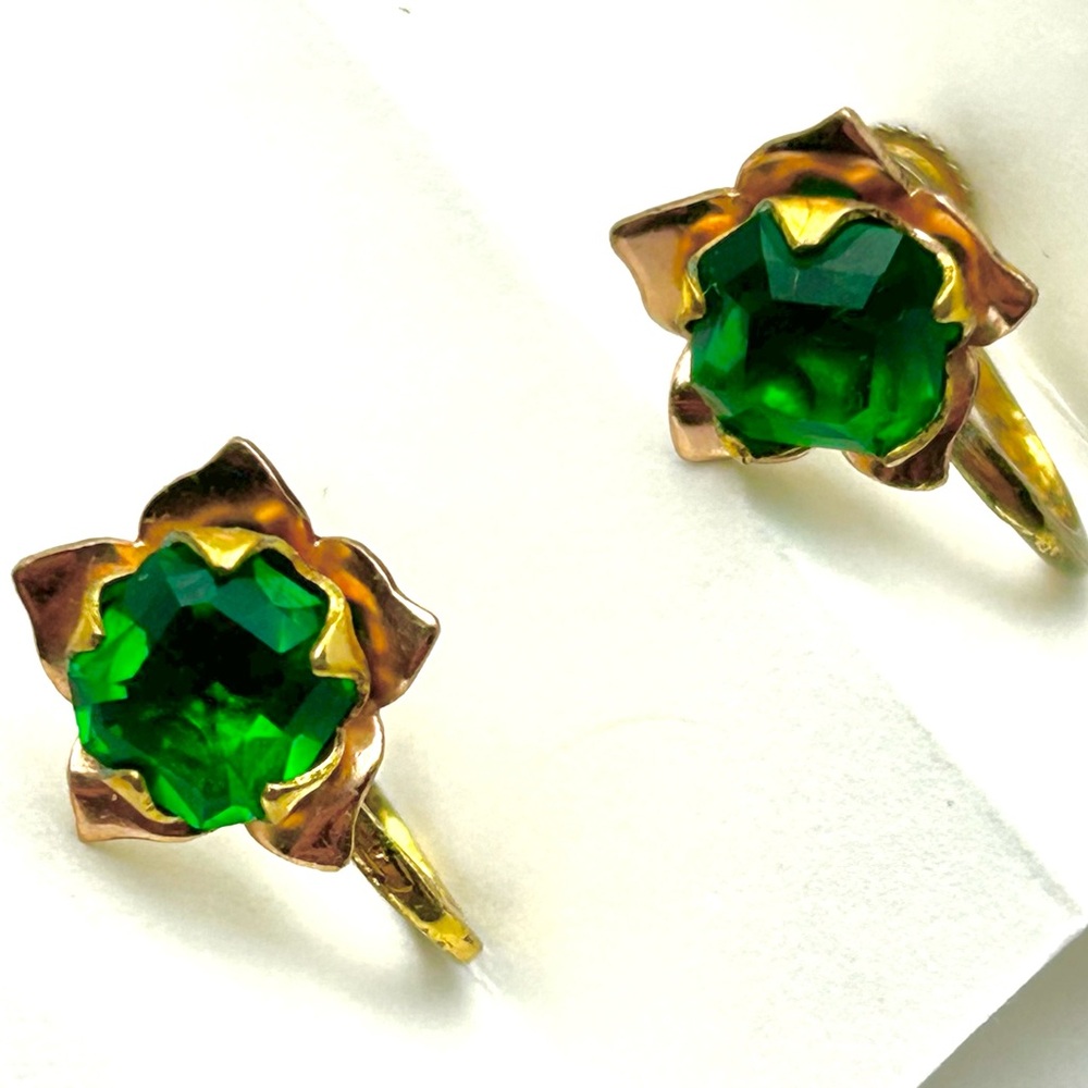 Vintage Rainbow Gold filled and Sterling Silver Earrings